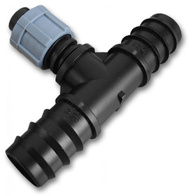 Łącznik taśmy kroplującej 16 mm z dwoma wyjściami na wąż 20 mm