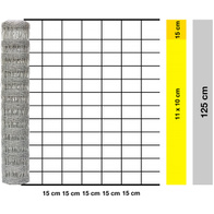 Siatka leśna ocynkowana 125/13/15, drut 2,1x 1,7mm