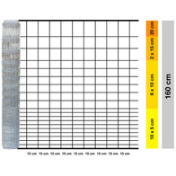 Siatka leśna 160/20/15 ocynkowana na zające - drut 2,1x 1,7mm
