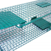 Pułapka żywochwytna na kuny, tchórze, koty, łaski dwuwejściowa 125 cm