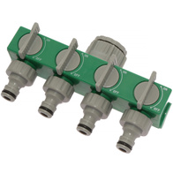 Przyłącze na kran z rozdzielaczem 4-drożnym i gwintem 3/4 cala