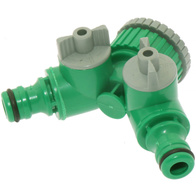 Przyłącze na kran 1 i 3/4 cala z podwójnym rozdzielaczem na szybkozłączki z zaworami