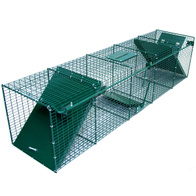 Pułapka żywochwytna na kuny, tchórze, lisy, wydry, łaski dwa wejścia 120 cm