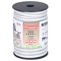 Taśma biało-czarna 12 mm do pastucha MIXED WIRES 200 m - mega niska oporność