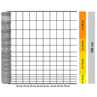Siatka leśna 160/15/15 ocynkowana- drut 2,3x 1,9mm