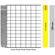 Siatka leśna 125/13/15 ocynkowana- drut 2,1x 2,9mm