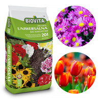 Ziemia uniwersalna Biovita podłoże z nawozem i torfem do kwiatów 20 l