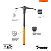 Kilof ogrodniczy ciężki ze stali hartowanej 3 kg