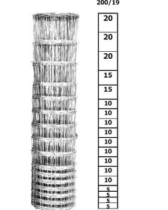 Siatka leśna 200/19/15 ocynkowana- drut 2,3x 1,9mm