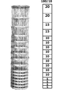 Siatka leśna 180/18/15 ocynkowana- drut 2,1x 2,9mm