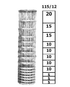Siatka leśna 115/12/15 ocynkowana- drut 2,1x 2,9mm