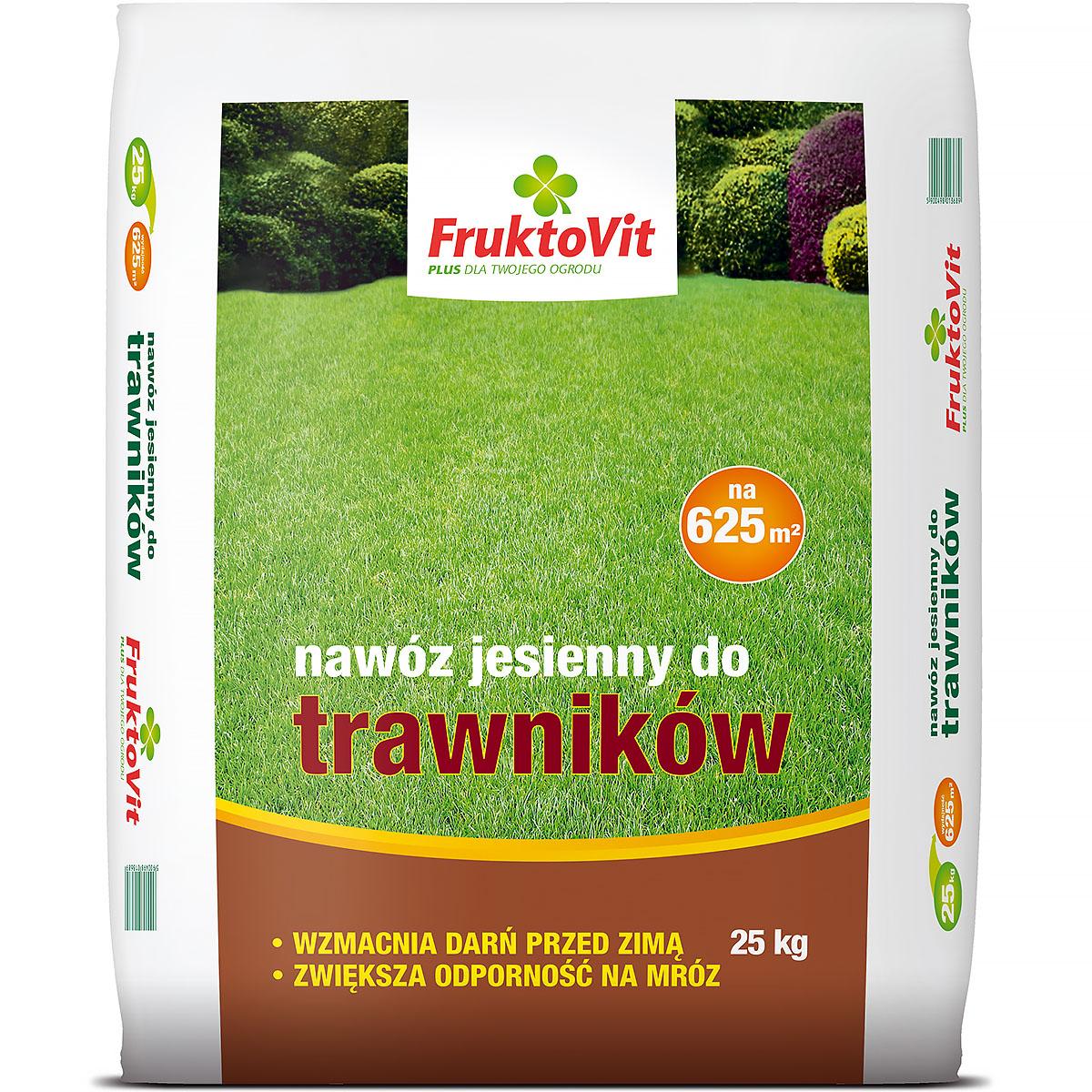 Nawóz jesienny z potasem do trawnika Fruktovit Plus 25 kg