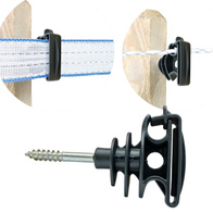 Izolator do pastucha uniwersalny na taśmę i linkę do słupków z drewna