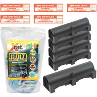 Zestaw deratyzacyjny na szczury trutka w paście 1 kg X-RAT PRO + 5 stacji