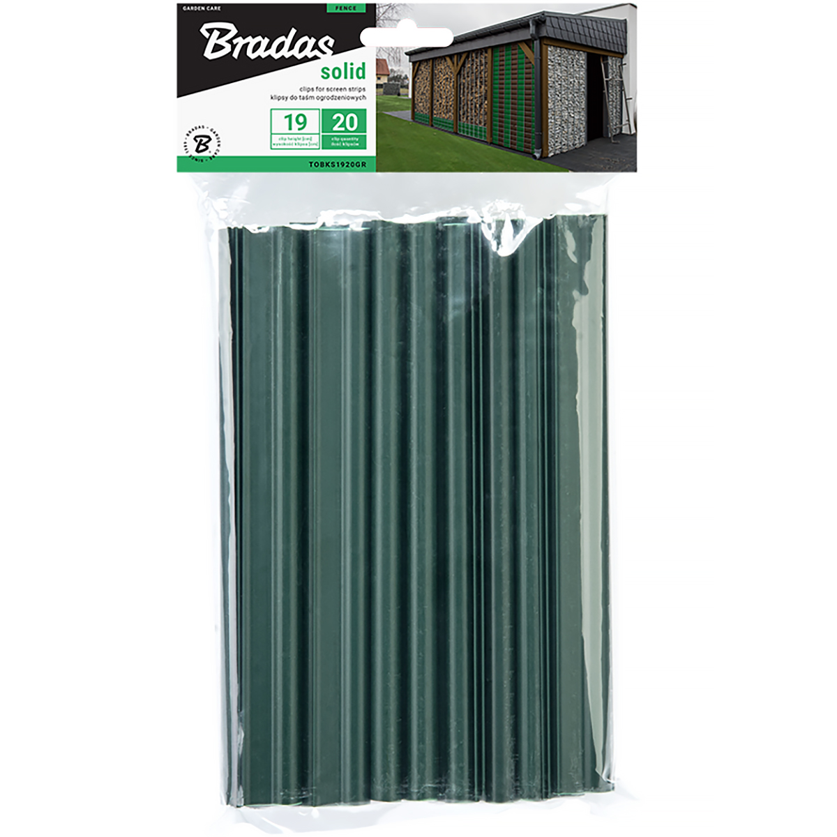 Klipsy do taśmy ogrodzeniowej zielone RAL6005 SOLID 20 szt. 