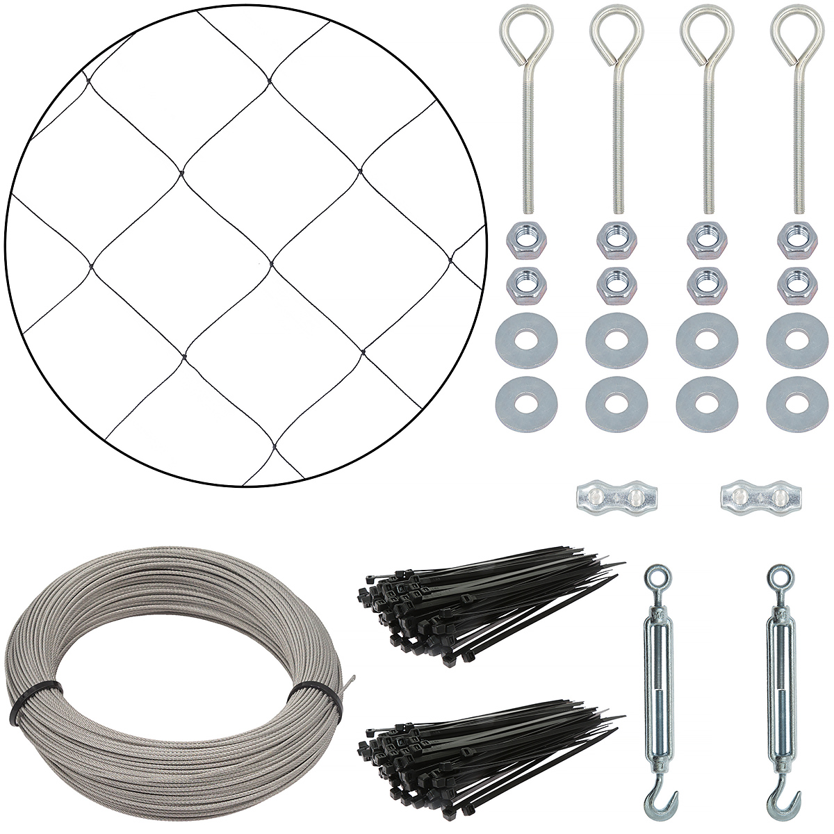Piłkochwyt za bramkę wymiar 5x4 m siatka z oczkiem 8 cm + zestaw montażowy