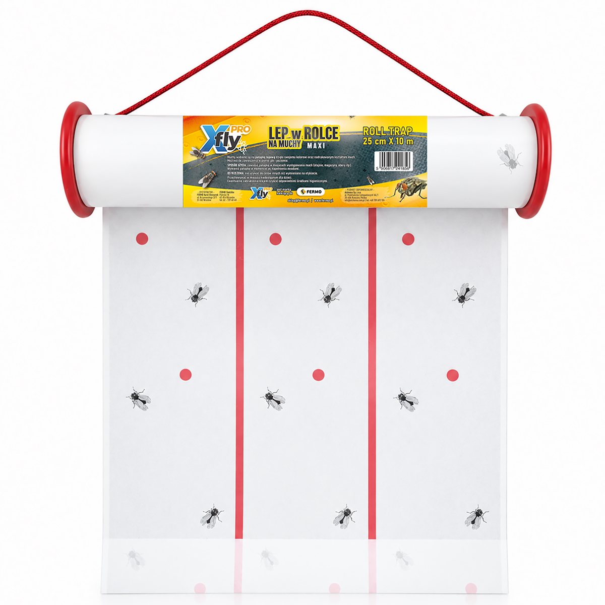 Duży lep na muchy w rolce z mocnym klejem X-FLY PRO Maxi 25 cm x 10 m