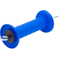 Uchwyt bramowy do pastucha z ogranicznikiem naciągu niebieski