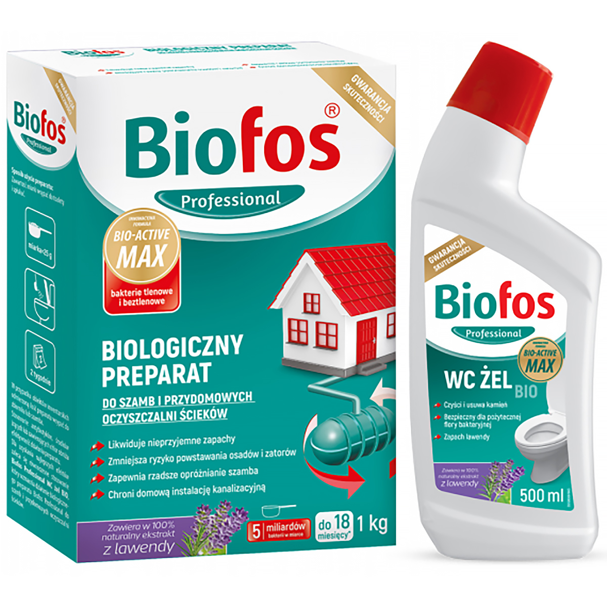 Proszek do szamba Biofos 1kg + ŻEL WC Eko gratis
