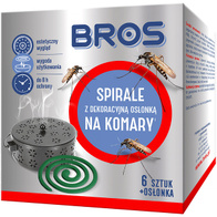 Spirale na komary Bros zestaw 6 szt. z dekoracyjną osłonką