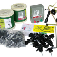 Zestaw do budowy ogrodzenia elektrycznego dla zwierząt hodowlanych SEC B Home 200 z taśmą