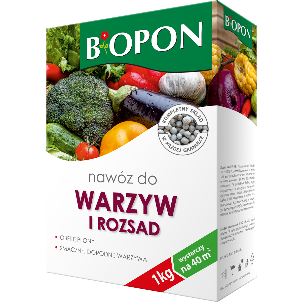 Nawóz BIOPON do warzyw i rozsad granulowany 1 kg 